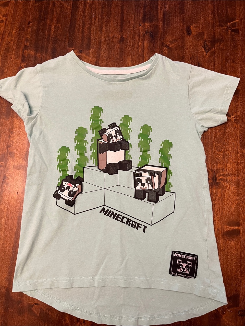 Girls' Minecraft Mint Green Graphic Tee